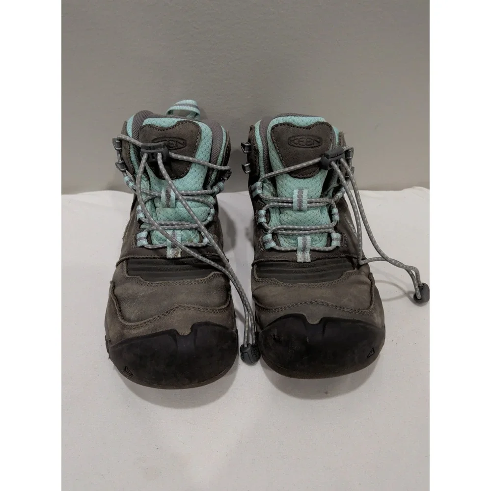Keen Big Kids' Ridge Flex Waterproof Boots - Grey/Blue Sz 4